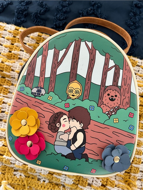 Boxlunch Handbags - Star Wars Chibi Leia & Han in the Forest Mini Backpack - BoxLunch Exclusive